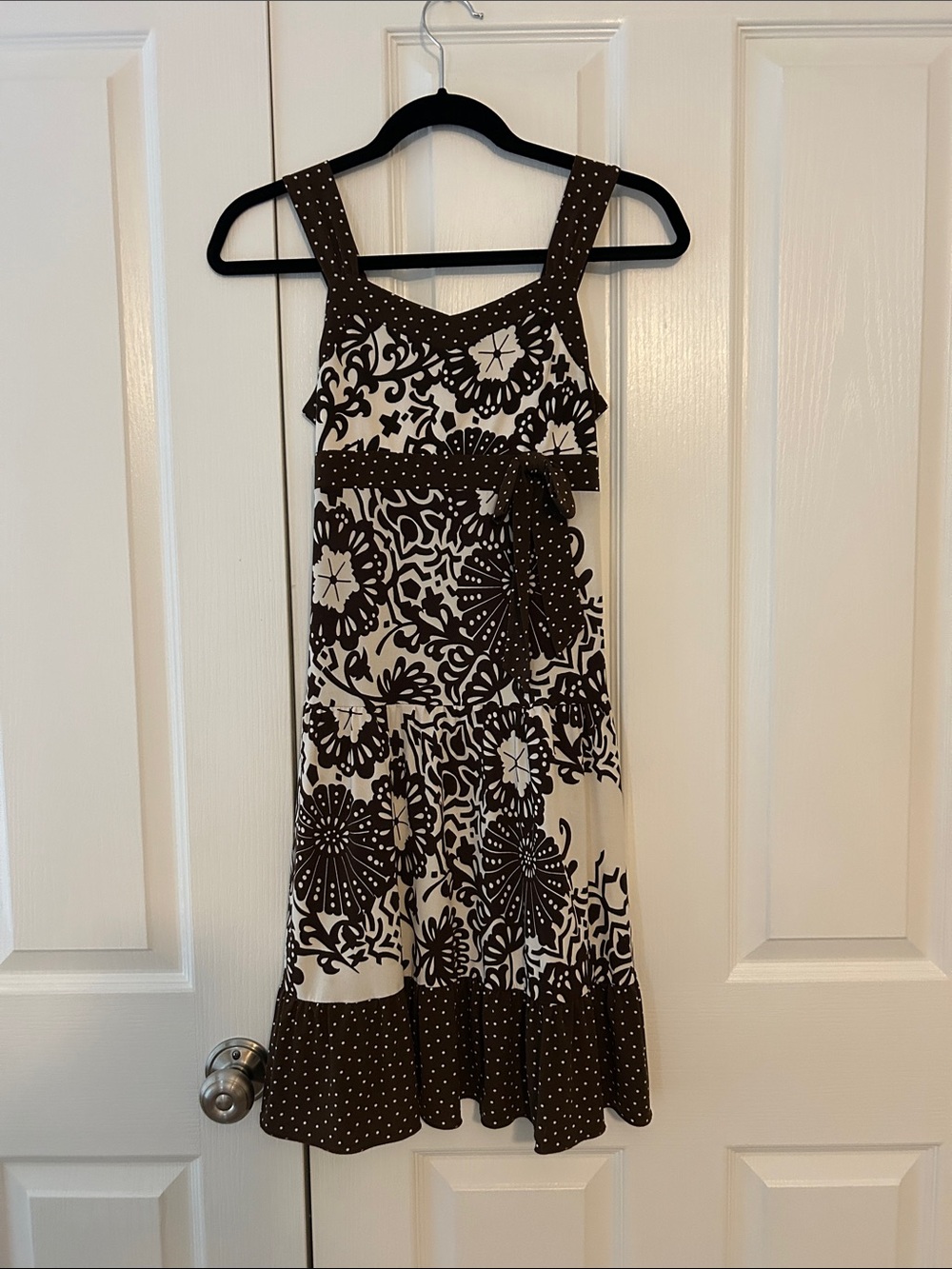 Justice Brown and Cream Floral Midi Dress Girl’s 14